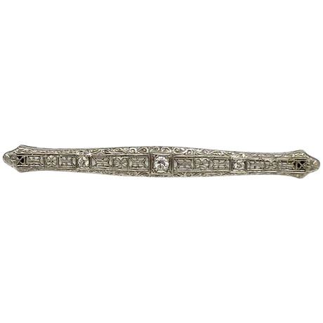 Vintage Platinum & Diamond Bar Pin https://www.bidrustbelt.com/Event/LotDetails/134580680