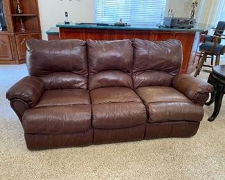 LEATHER SOFA WITH RECLINERS