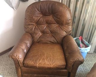 Distressed leather Chair