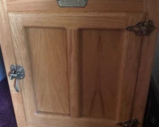 White Clad vintage Oak end tables ice box