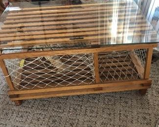 Wooden lobster trap coffee table