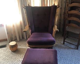 Rocking glider with matching ottoman