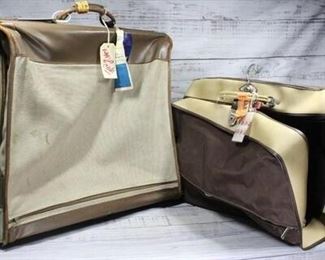 Vintage Pair of Large Folding Travel Luggage