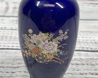 Floral Cobalt Dark Blue Small Vase