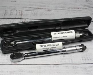 Pair of Pittsburgh Click Stop Torque Wrench with Cases