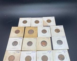 Lot of 15 Wheat Back Pennies Lincoln Penny 1 Cent United States Money Coin Change