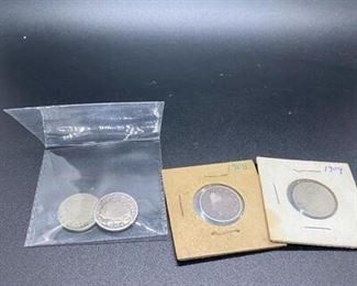 Set of 4 Antique 1900s Liberty Head V Cent Nickels