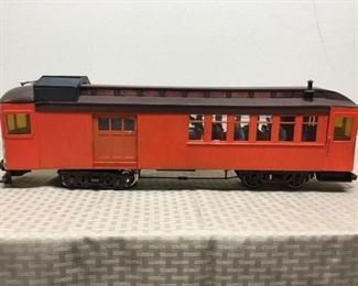 G scale Passenger Car, orange. Hand made, selfpowered.
