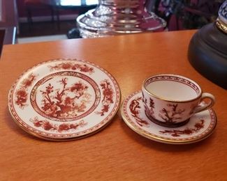 Coalport porcelain “Indian Tree” miniature cup, saucer and plate