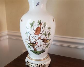 Herend porcelain Rothschild bird lamp 
