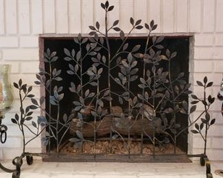 Metal fire screen candle holder