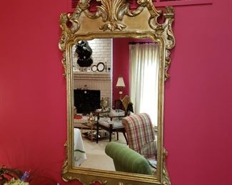 Gilt decorated wall mirror