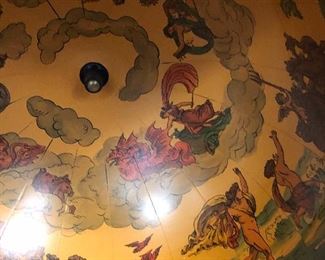 Classic old world globe drink cabinet. Swivel casters, bottle and glassware storage inside.