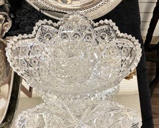 American brilliant cut glass.Heavy and deeply cut. No chips, no cracks, no repairs. Brilliant examples of period glass. 