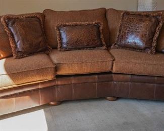 Leather and uphosltery sofa