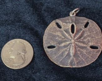 Large James Avery sterling sand dollar pendant