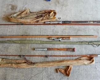 Vintage bamboo fishing rods
