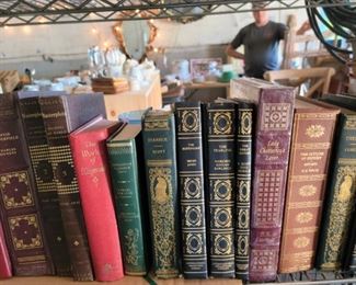 Vintage and antique leather bound books