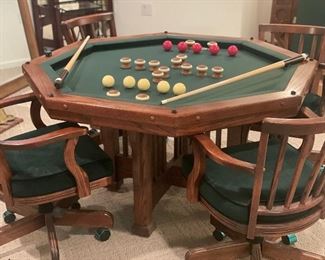 3 in 1 Game table: Bumper Pool, Cards & Dining Walnut 