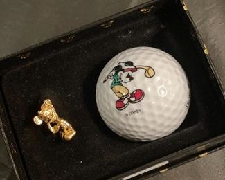 Mickey Mouse Gold Ball With Pin