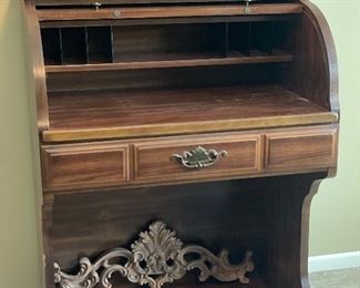 VTG MINI Wood Roll Top Desk 
