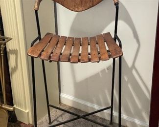 Mid Century Low Wrought Iron ARTHUR UMANOFF BAR STOOL 
