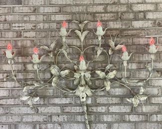 Italian Tole Wall Sconce With Lights 