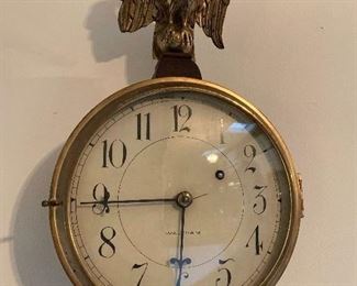 Vtg. Waltham George Washington banjo wall clock 