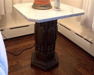 Mid-century side table with marble top