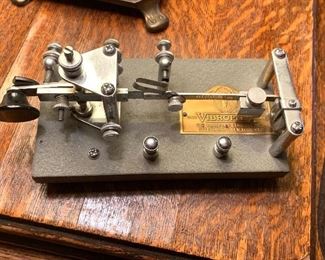 Vibroplex -The Vibroplex 833 Broadway, New York NY - Original Deluxe Morse Code Telegraph Key 