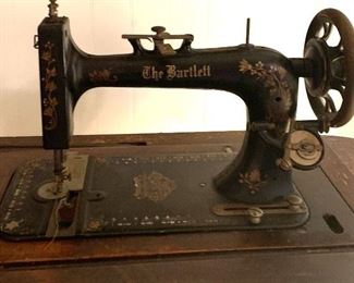 Vtg. pedal The Bartlett sewing machine w/cabinet