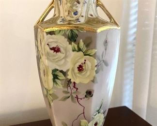 Beautiful Hand Painted Nippon vase  - front