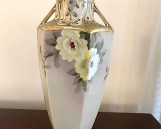 Beautiful Hand Painted Nippon vase - back 
