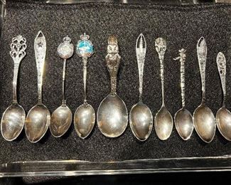 Collection of sterling state spoons