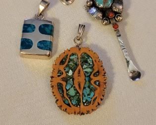 Sterling silver and turquoise pendants