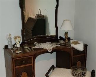 Antique vanity with stool