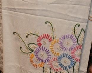 Vintage embroidered linens
