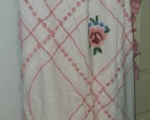 Vintage twin chenille bedspread