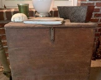 Antique Wooden Porch Box Side Table