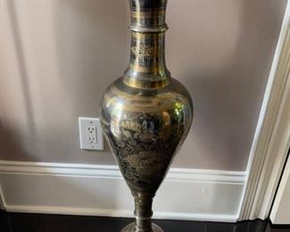 Beautiful Etched Metal Vase
