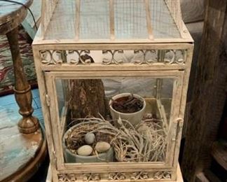 Distressed Bird Cage Decor Piece
