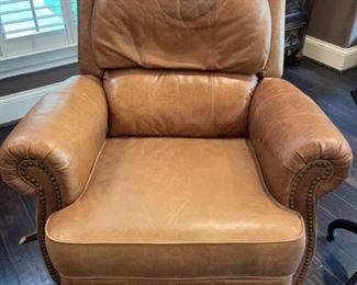 Leather Recliner with Nail Head Trim