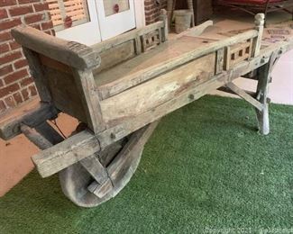 Primitive Flatbed Wheelbarrow