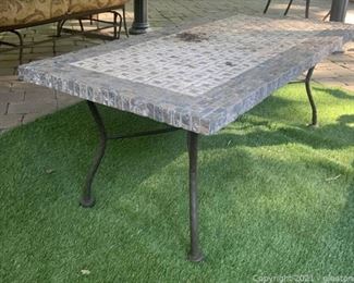 rectangular Stone Garden Table