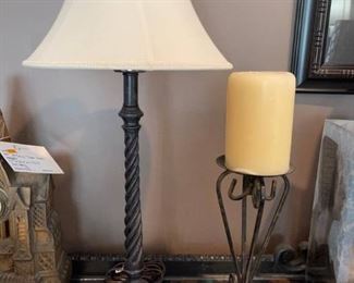 Table Lamp and Candle Holder with Candle