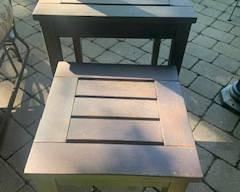 Two Wooden Outdoor Side Tables