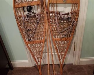 Vintage Snocraft Snowshoes with Poles