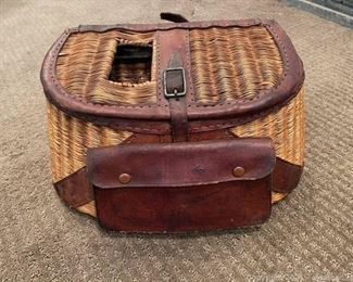 Wicker and Leather Fishing Creel