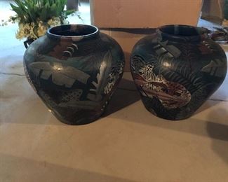 2 large hiding tiger planters. Sold as a pair or separately 