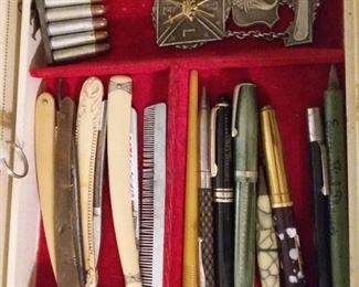 Vintage Straight Razors, Old Fountain Pens